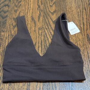 NWT lululemon athletica x peloton dark brown V-Neck Sports Bra